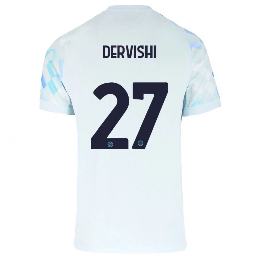 Danxenキッズクリスチャン・デルヴィシ#27ホワイト ブルーアウェイシャツ2025/26ジャージーユニフォーム