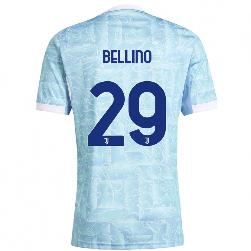 DanxenキッズFilippo Bellino#29スカイブルー イエローアウェイシャツ2025/26ジャージーユニフォーム