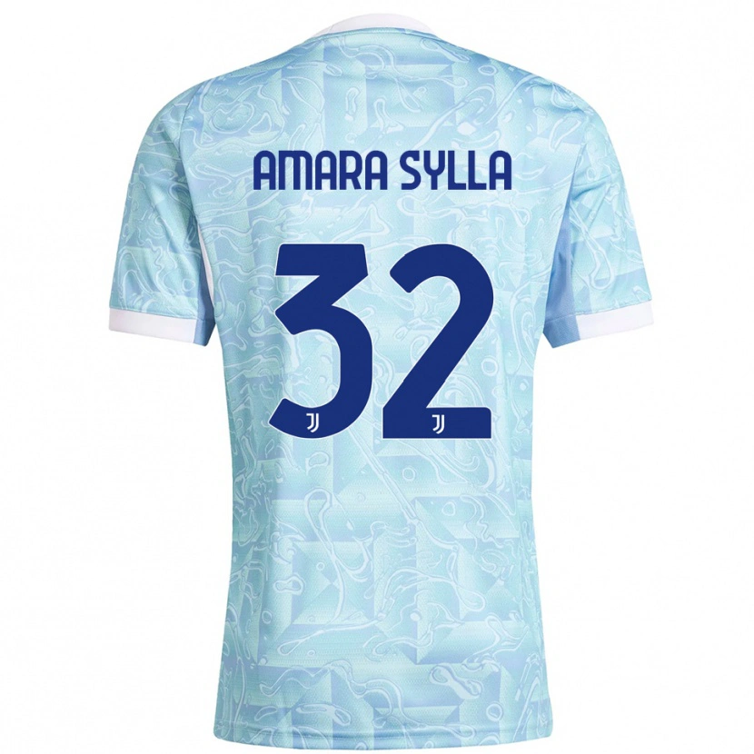 DanxenキッズIdris Amara Sylla#32スカイブルー イエローアウェイシャツ2025/26ジャージーユニフォーム