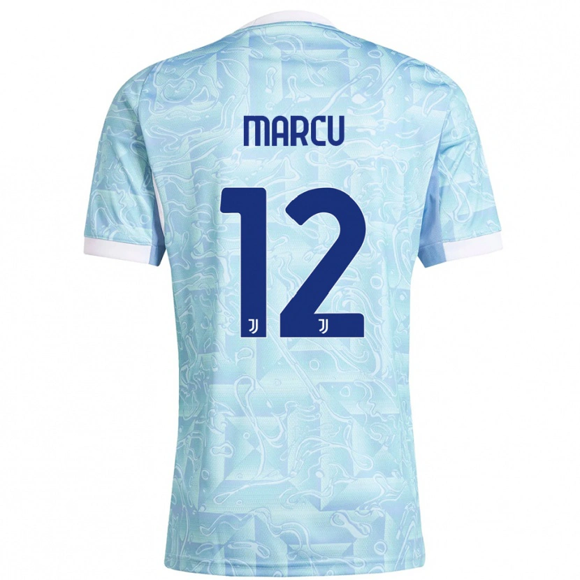 DanxenキッズAlessio Marcu#12スカイブルー イエローアウェイシャツ2025/26ジャージーユニフォーム