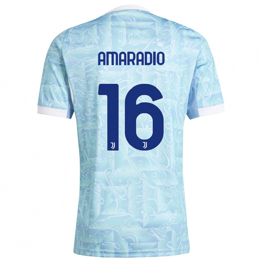 DanxenキッズLuca Amaradio#16スカイブルー イエローアウェイシャツ2025/26ジャージーユニフォーム