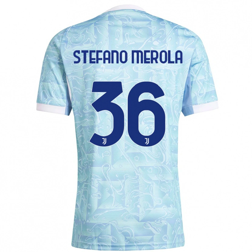 DanxenキッズAntonio Stefano Merola#36スカイブルー イエローアウェイシャツ2025/26ジャージーユニフォーム