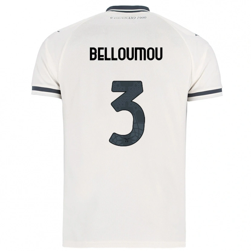 DanxenキッズInès Belloumou#3ホワイト ネイビーアウェイシャツ2025/26ジャージーユニフォーム