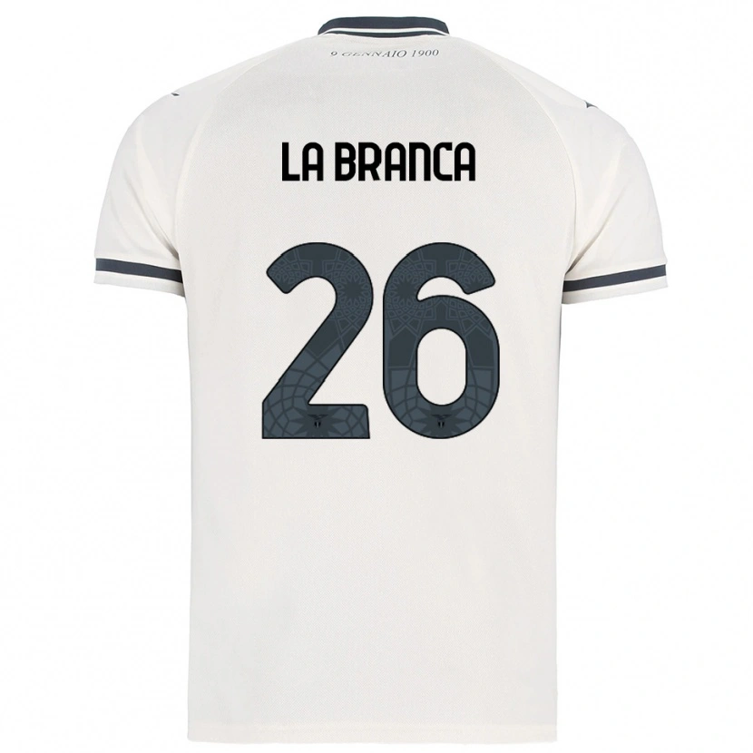DanxenキッズRuggero La Branca#26ホワイト ネイビーアウェイシャツ2025/26ジャージーユニフォーム