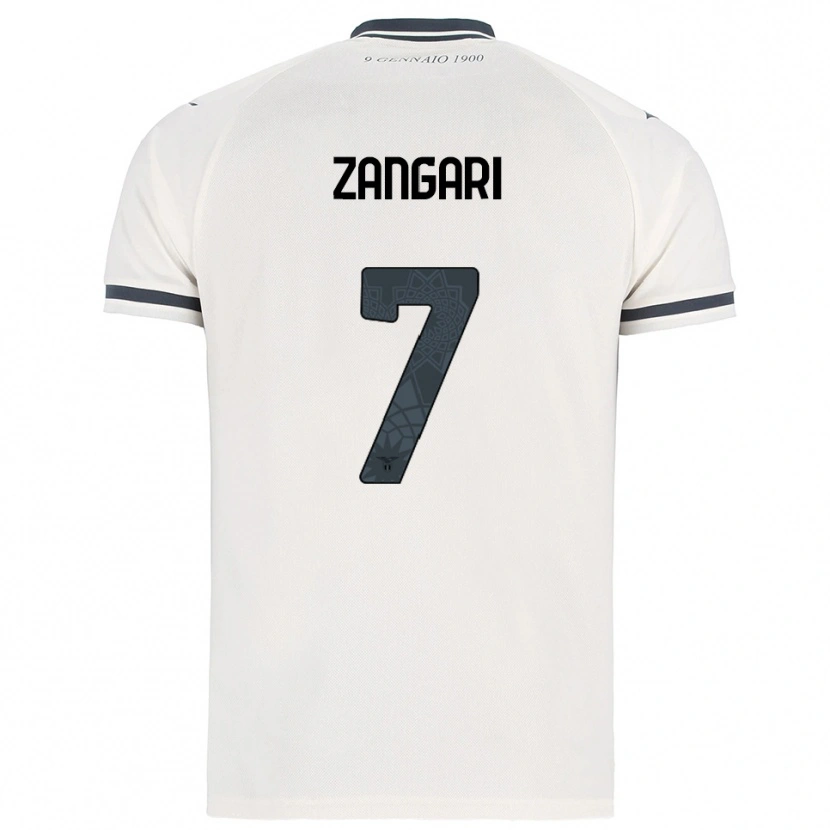 DanxenキッズVincenzo Zangari#7ホワイト ネイビーアウェイシャツ2025/26ジャージーユニフォーム