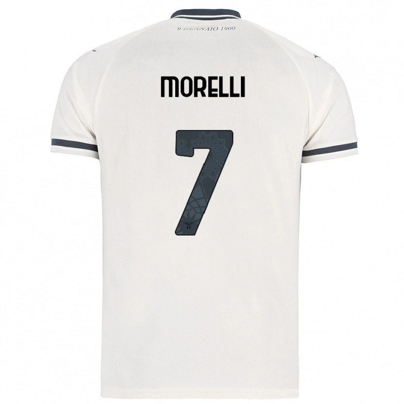 DanxenキッズMatteo Morelli#7ホワイト ネイビーアウェイシャツ2025/26ジャージーユニフォーム