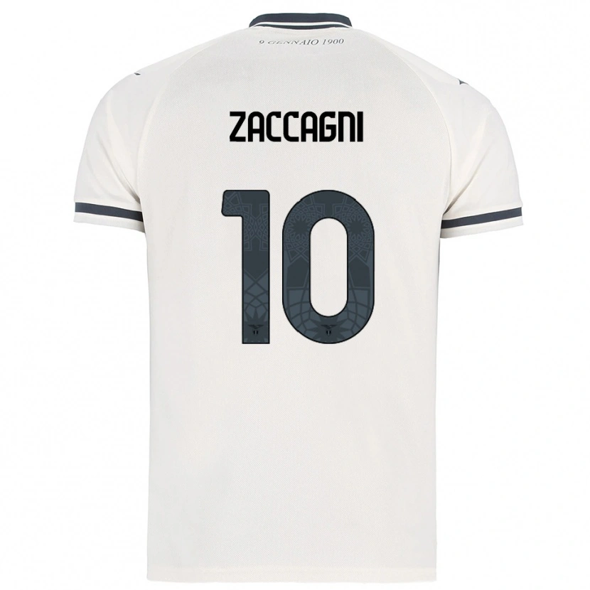 Danxenキッズマッティア・ザッカーニ#10ホワイト ネイビーアウェイシャツ2025/26ジャージーユニフォーム