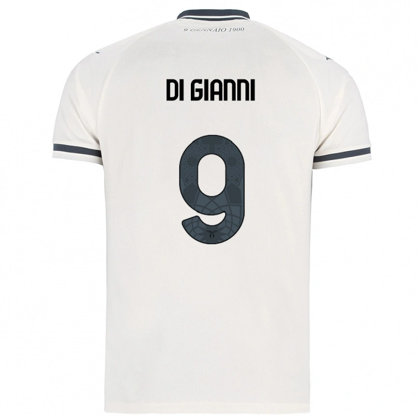 DanxenキッズVincenzo Di Gianni#9ホワイト ネイビーアウェイシャツ2025/26ジャージーユニフォーム