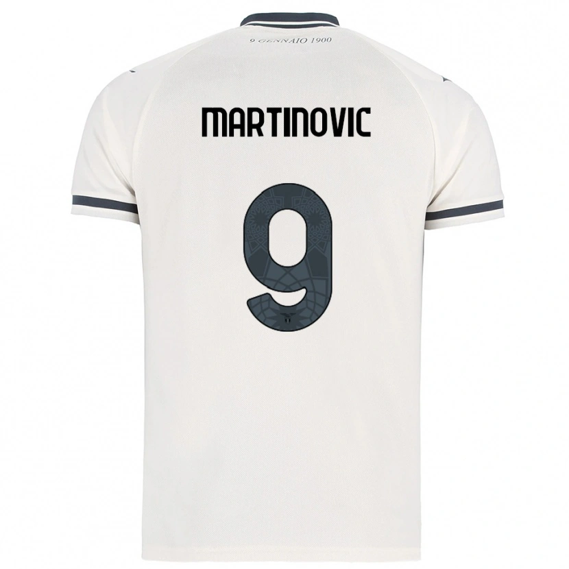 DanxenキッズMelania Martinovic#9ホワイト ネイビーアウェイシャツ2025/26ジャージーユニフォーム