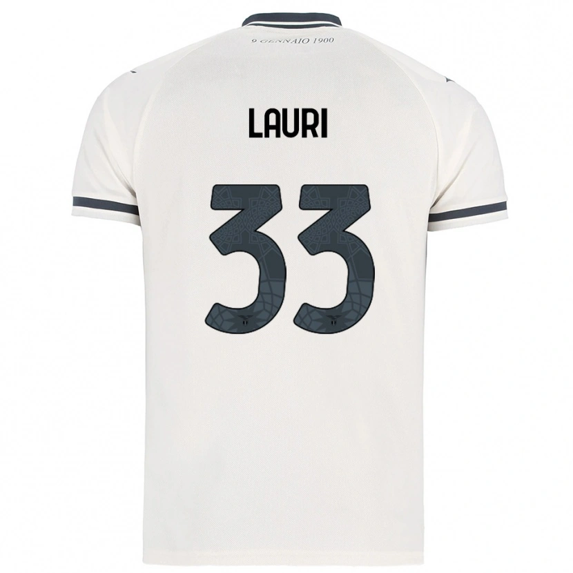 DanxenキッズGiacomo Lauri#33ホワイト ネイビーアウェイシャツ2025/26ジャージーユニフォーム