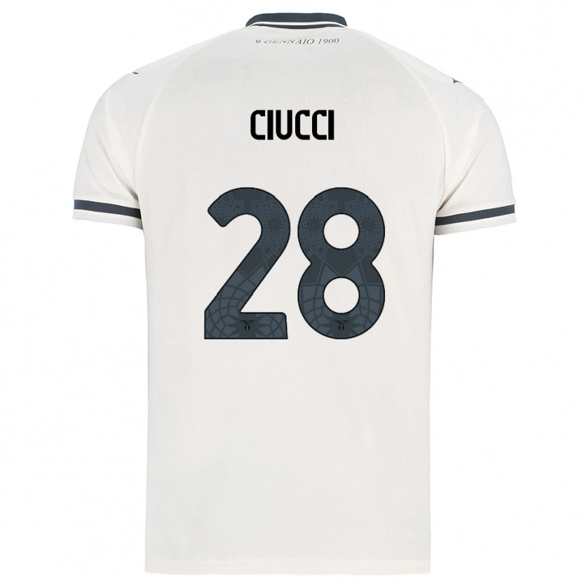 DanxenキッズFederico Ciucci#28ホワイト ネイビーアウェイシャツ2025/26ジャージーユニフォーム