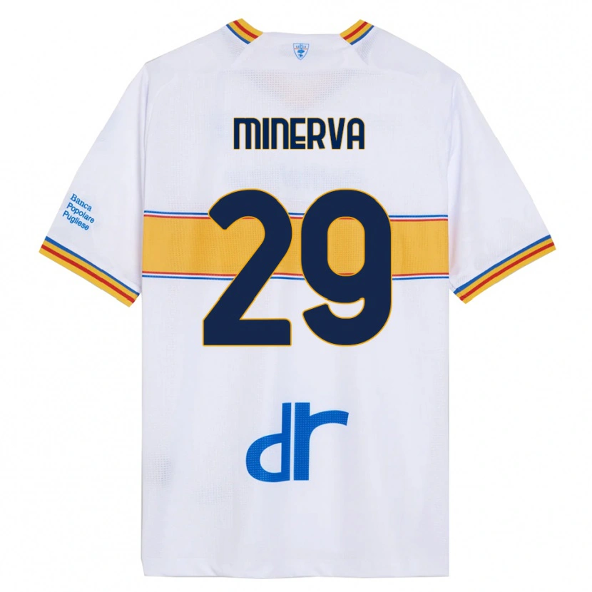 DanxenキッズFrancesco Minerva#29ホワイト イエローアウェイシャツ2025/26ジャージーユニフォーム