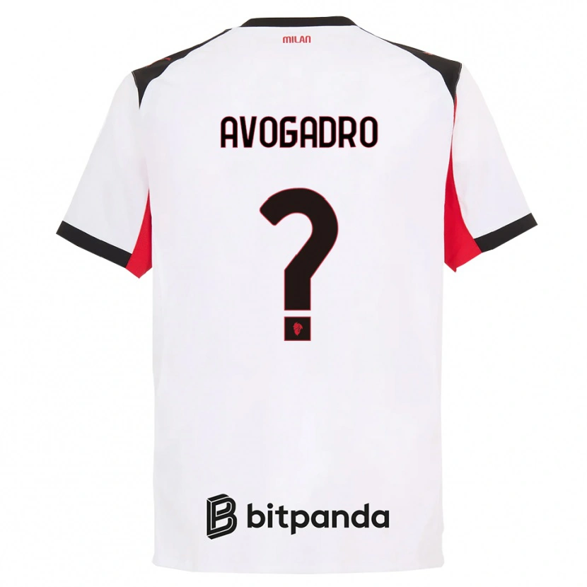 DanxenキッズPietro Avogadro#0ホワイト ブラックアウェイシャツ2025/26ジャージーユニフォーム
