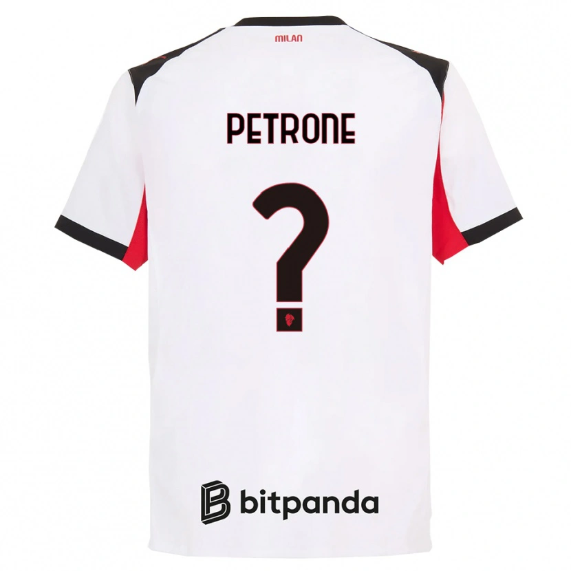 DanxenキッズDaniele Petrone#0ホワイト ブラックアウェイシャツ2025/26ジャージーユニフォーム