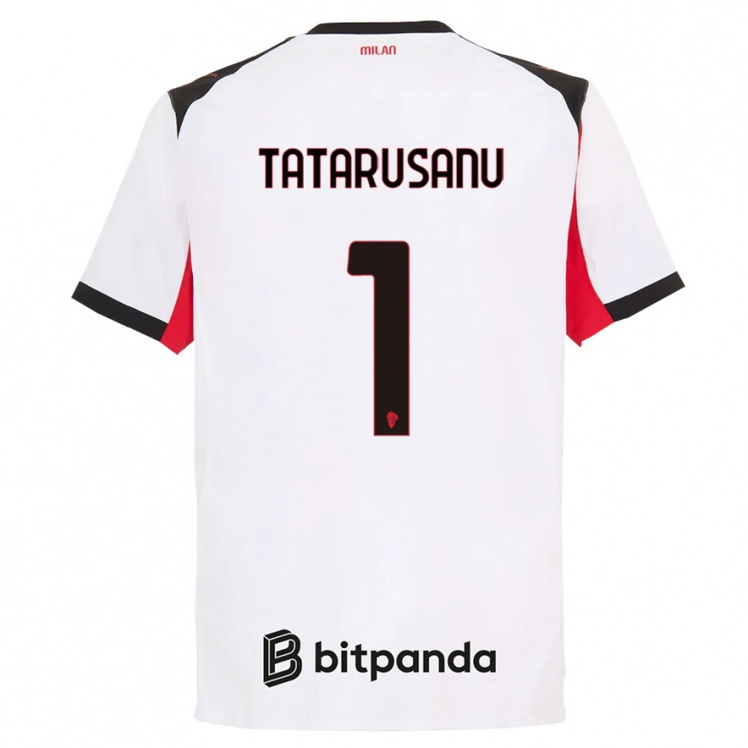 Danxenキッズチプリアン・タタルシャヌ#1ホワイト ブラックアウェイシャツ2025/26ジャージーユニフォーム