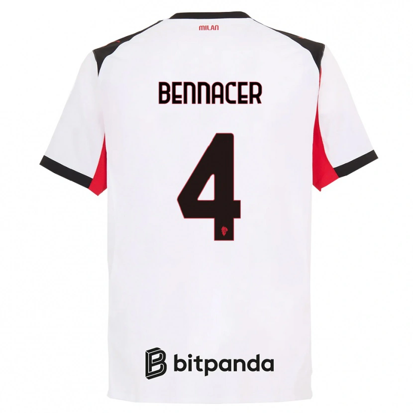 Danxenキッズイスマエル・ベナセル#4ホワイト ブラックアウェイシャツ2025/26ジャージーユニフォーム