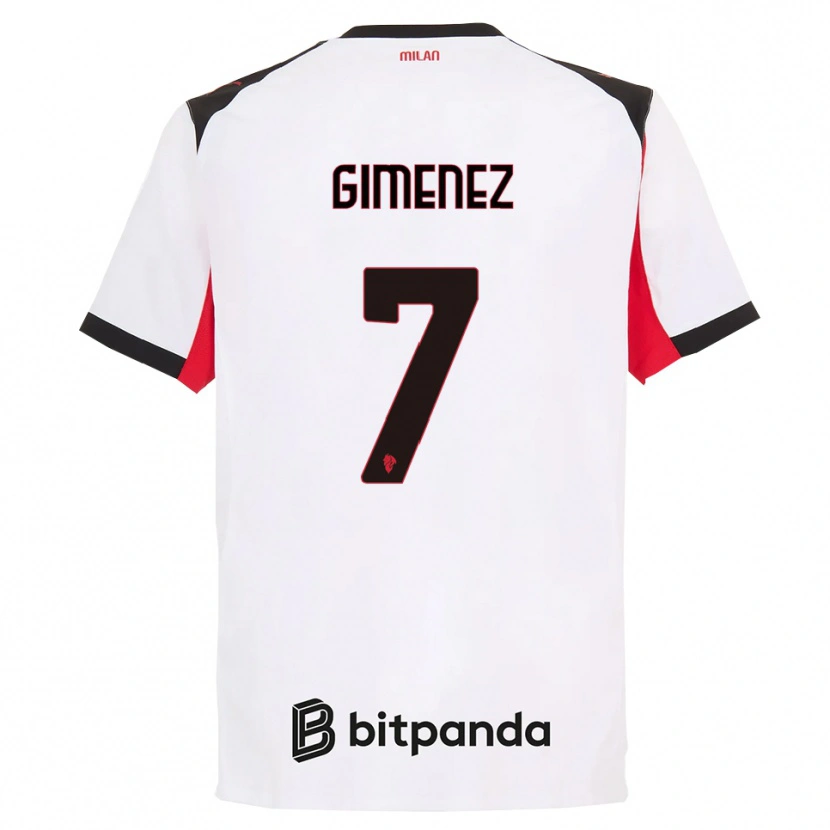 Danxenキッズサンティアゴ・ヒメネス#7ホワイト ブラックアウェイシャツ2025/26ジャージーユニフォーム