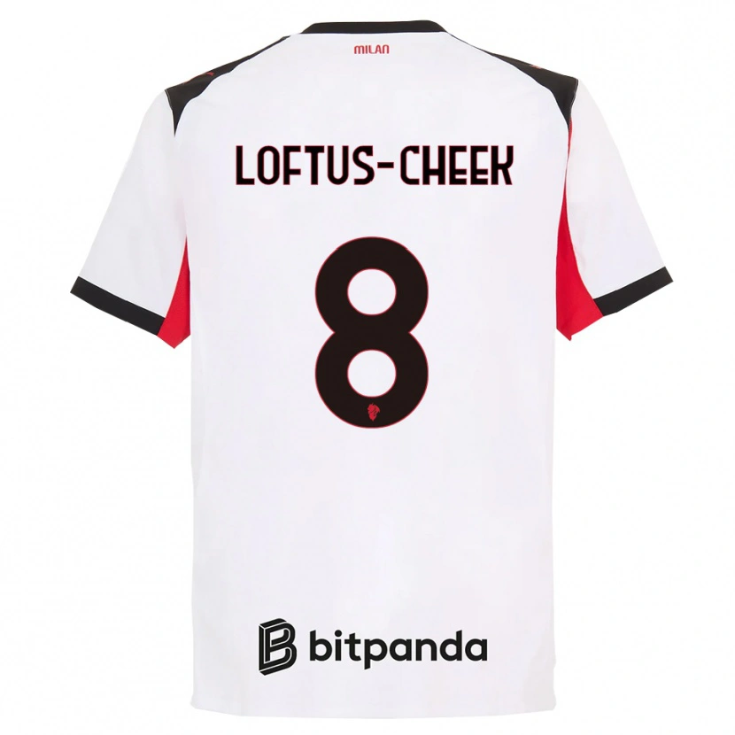 Danxenキッズルーベン・ロフタス＝チーク#8ホワイト ブラックアウェイシャツ2025/26ジャージーユニフォーム