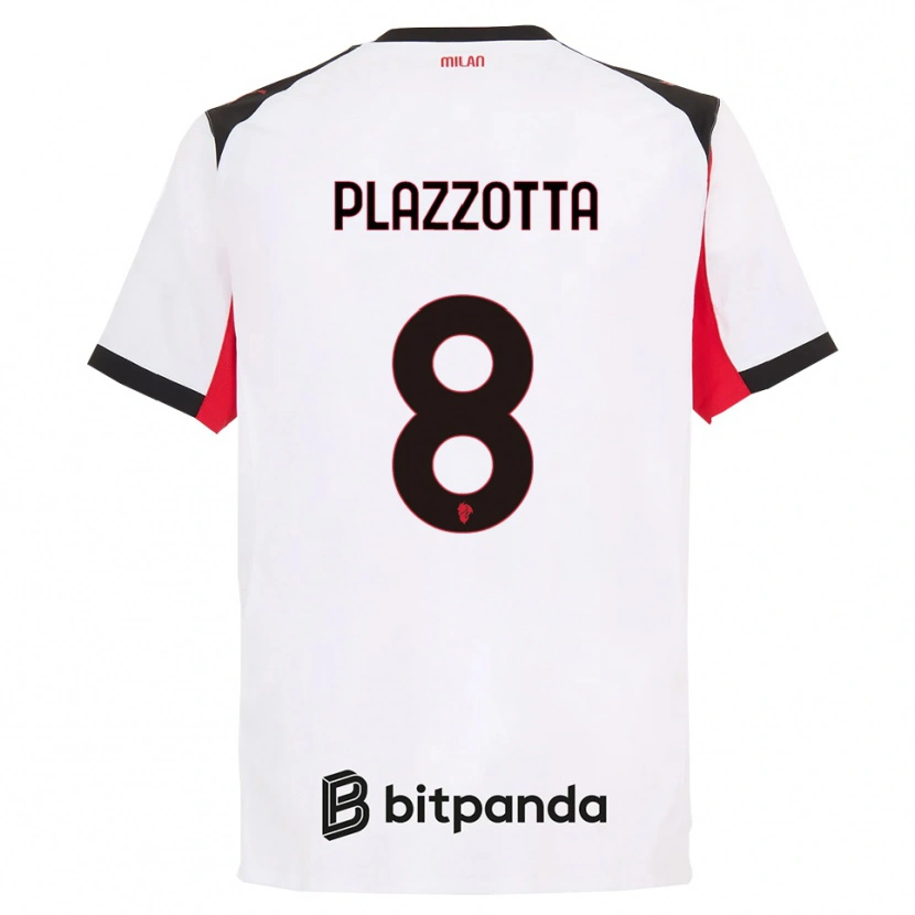 DanxenキッズFilippo Plazzotta#8ホワイト ブラックアウェイシャツ2025/26ジャージーユニフォーム
