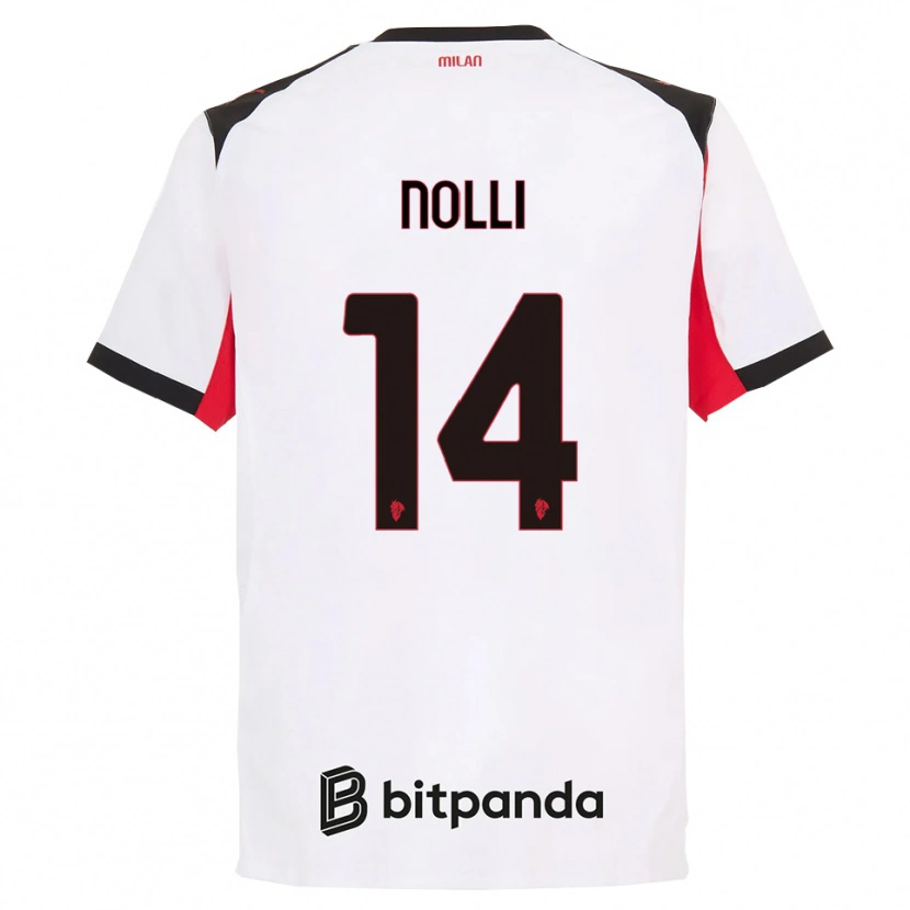 DanxenキッズLuca Nolli#14ホワイト ブラックアウェイシャツ2025/26ジャージーユニフォーム