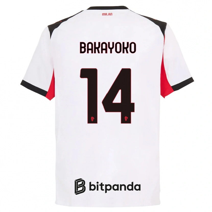 Danxenキッズティエムエ・バカヨコ#14ホワイト ブラックアウェイシャツ2025/26ジャージーユニフォーム