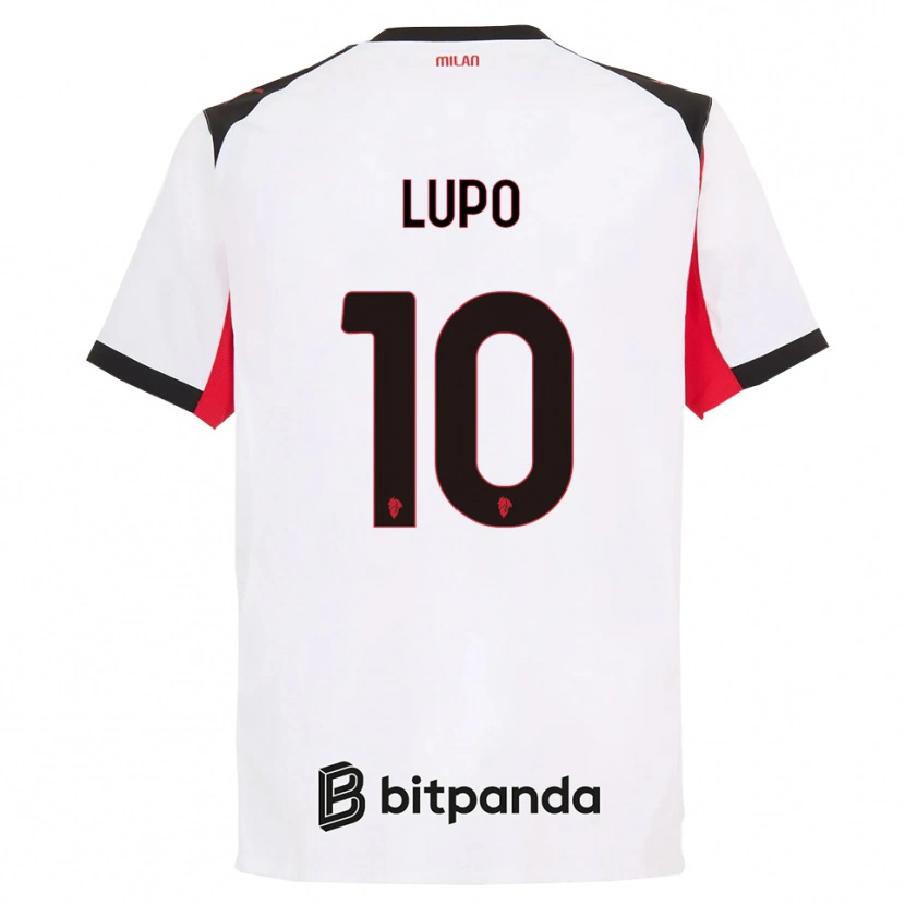 DanxenキッズSimone Lupo#10ホワイト ブラックアウェイシャツ2025/26ジャージーユニフォーム