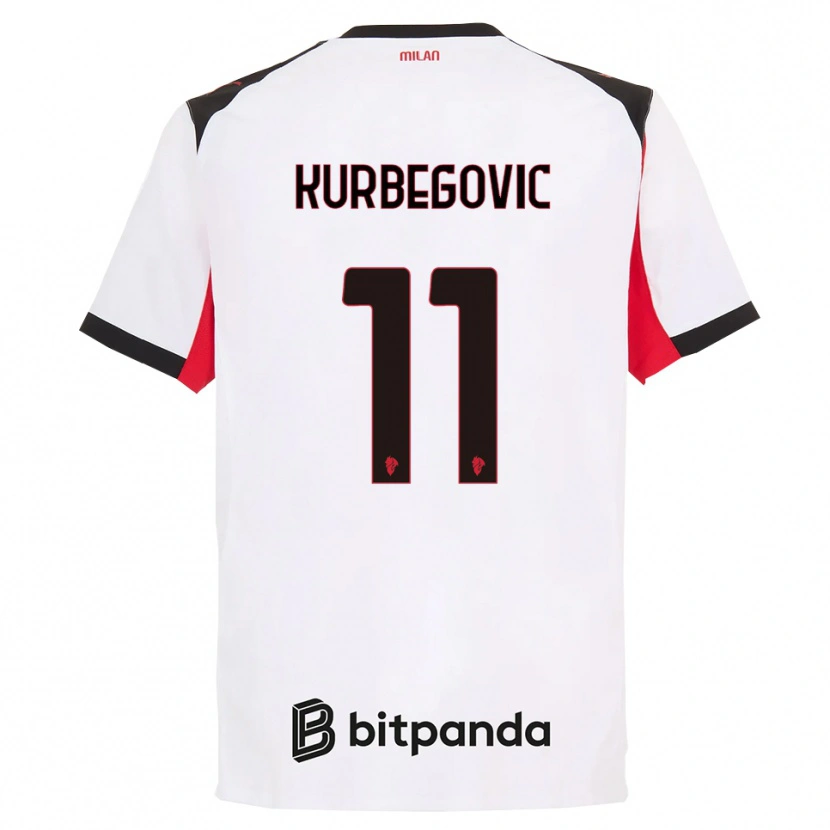 DanxenキッズDino Kurbegovic#11ホワイト ブラックアウェイシャツ2025/26ジャージーユニフォーム