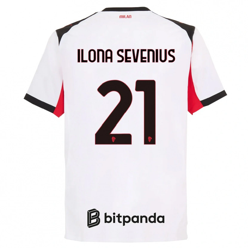 DanxenキッズOona Ilona Sevenius#21ホワイト ブラックアウェイシャツ2025/26ジャージーユニフォーム
