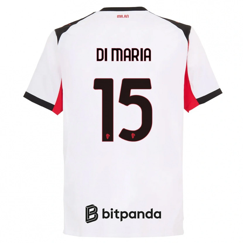 Danxenキッズアレッサンドロ・ディ・マリア#15ホワイト ブラックアウェイシャツ2025/26ジャージーユニフォーム