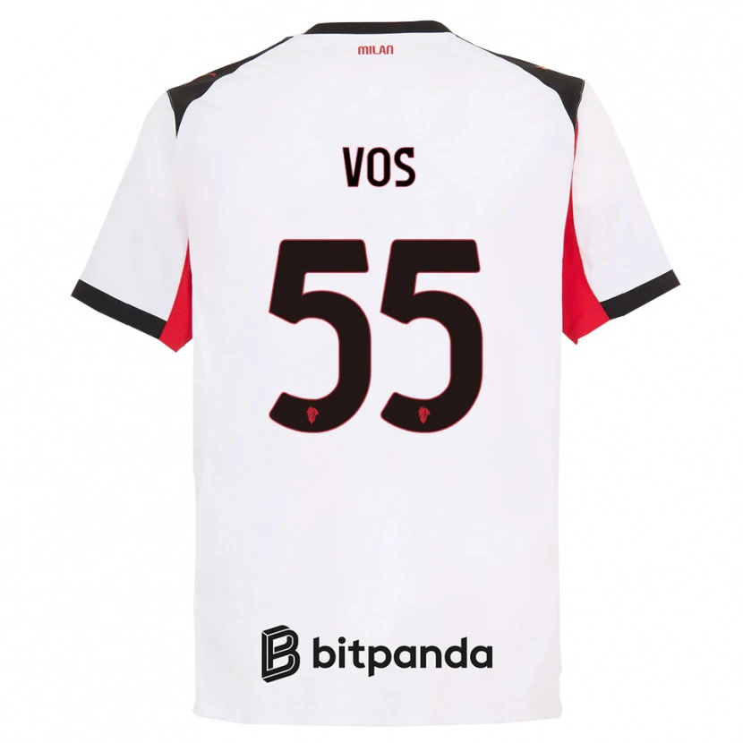 Danxenキッズシルヴァーノ・フォス#55ホワイト ブラックアウェイシャツ2025/26ジャージーユニフォーム