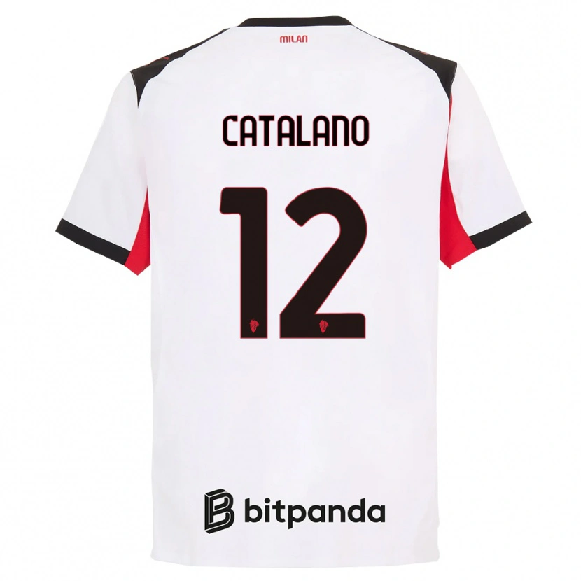 DanxenキッズAlessio Catalano#12ホワイト ブラックアウェイシャツ2025/26ジャージーユニフォーム