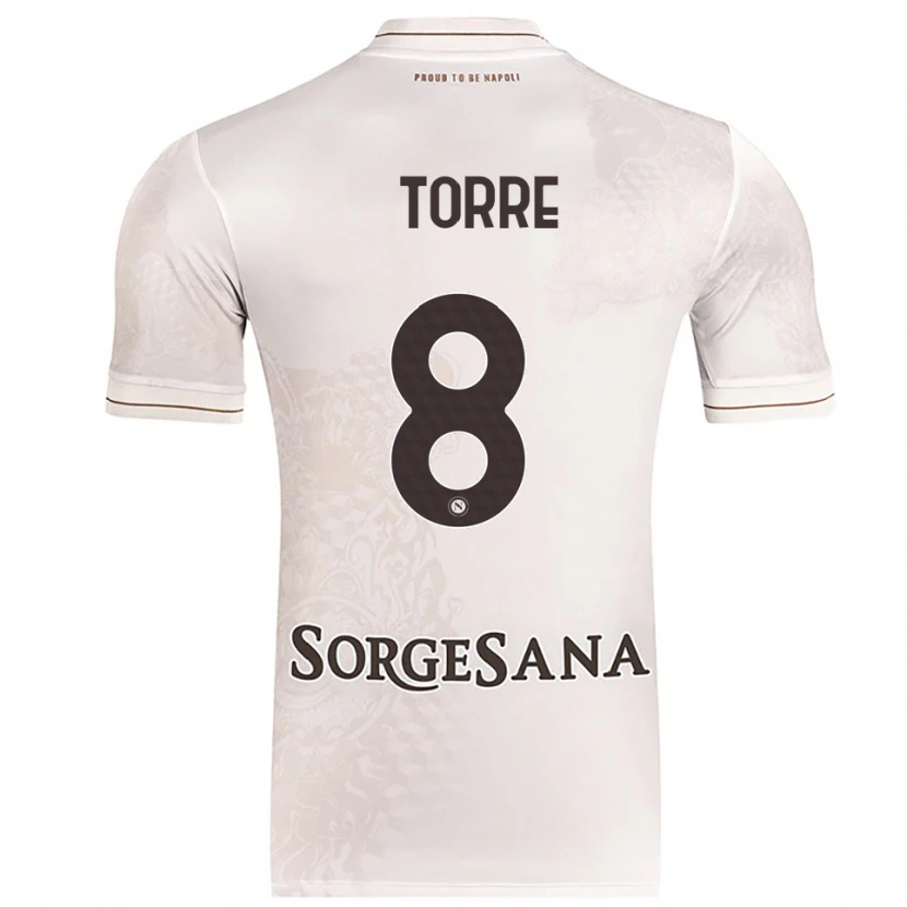DanxenキッズChristian Torre#8シャンパン ブラウンアウェイシャツ2025/26ジャージーユニフォーム