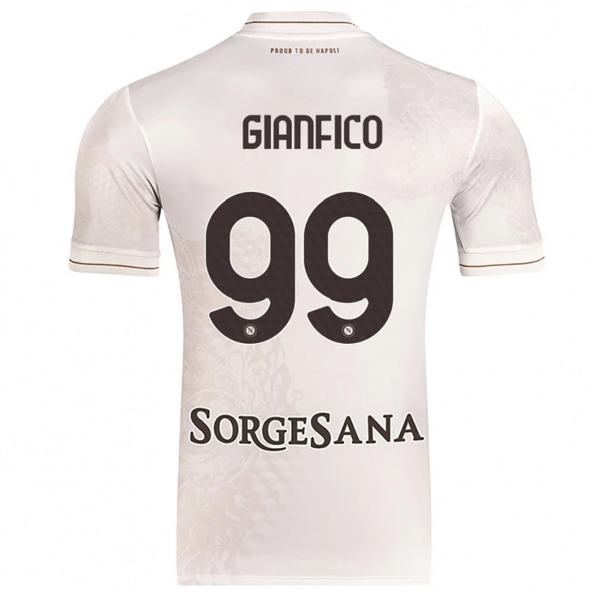 DanxenキッズMaria Morena Gianfico#99シャンパン ブラウンアウェイシャツ2025/26ジャージーユニフォーム