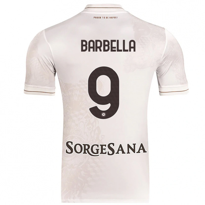 DanxenキッズMichele Barbella#9シャンパン ブラウンアウェイシャツ2025/26ジャージーユニフォーム