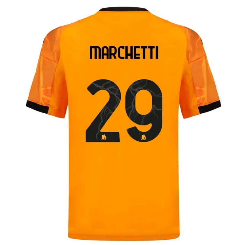 DanxenキッズTommaso Marchetti#29オレンジ ブラックアウェイシャツ2025/26ジャージーユニフォーム
