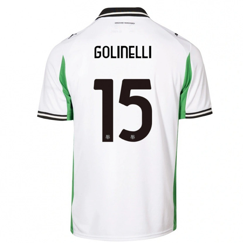DanxenキッズEmanuele Golinelli#15ホワイト グリーン ブラックアウェイシャツ2025/26ジャージーユニフォーム