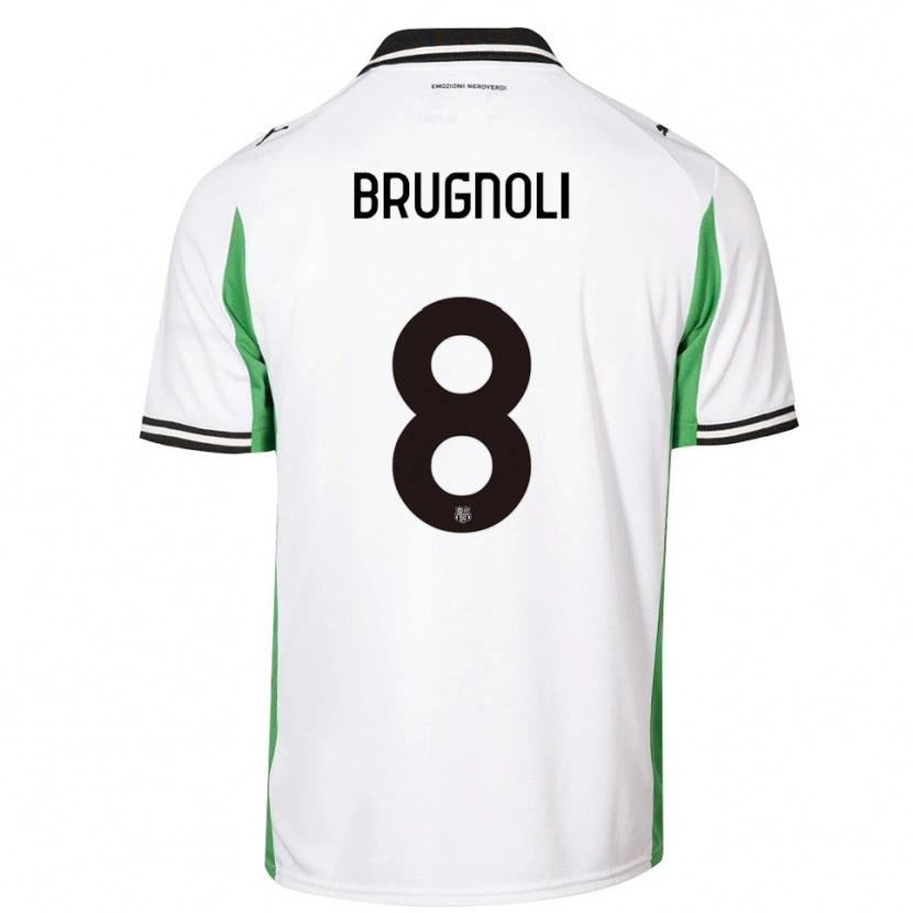 DanxenキッズGiuseppe Brugnoli#8ホワイト グリーン ブラックアウェイシャツ2025/26ジャージーユニフォーム