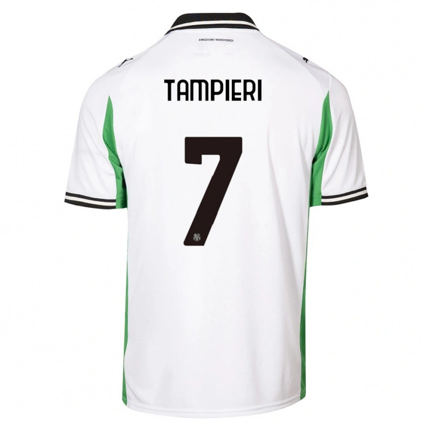 DanxenキッズDiego Tampieri#7ホワイト グリーン ブラックアウェイシャツ2025/26ジャージーユニフォーム