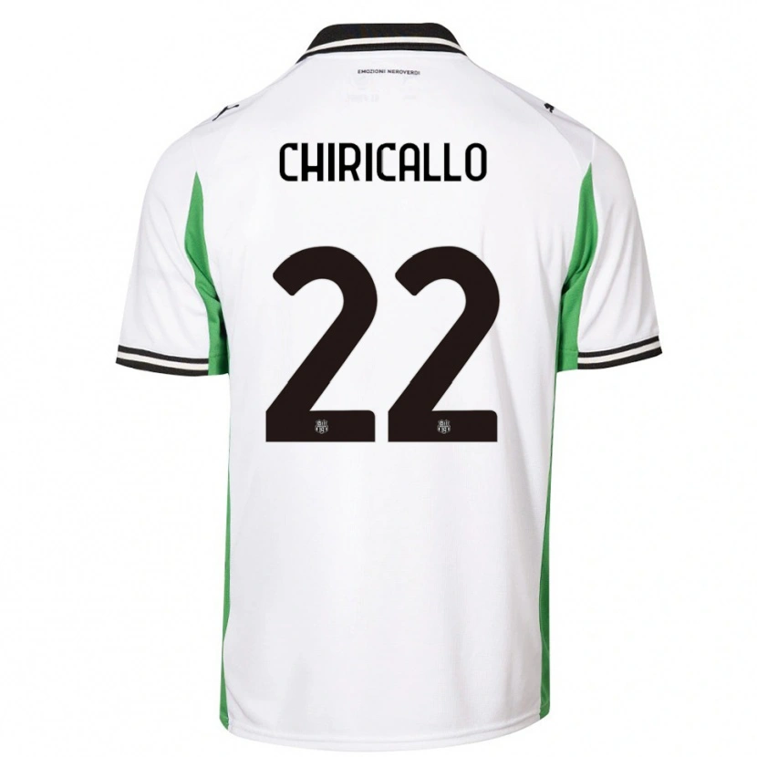 DanxenキッズGiovanni Chiricallo#22ホワイト グリーン ブラックアウェイシャツ2025/26ジャージーユニフォーム