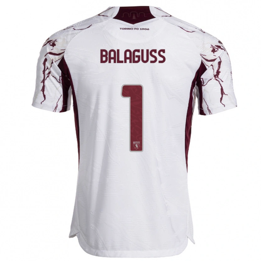 DanxenキッズNils Balaguss#1ホワイト バーガンディアウェイシャツ2025/26ジャージーユニフォーム