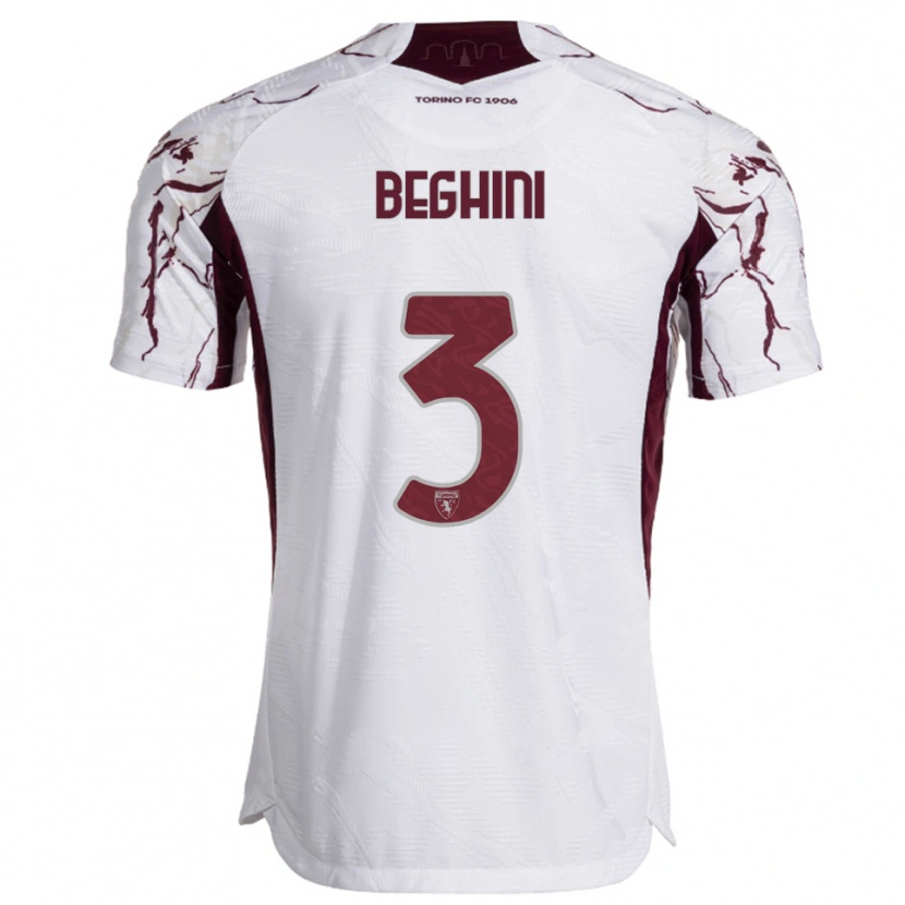 Danxenキッズジュリア・ベギーニ#3ホワイト バーガンディアウェイシャツ2025/26ジャージーユニフォーム