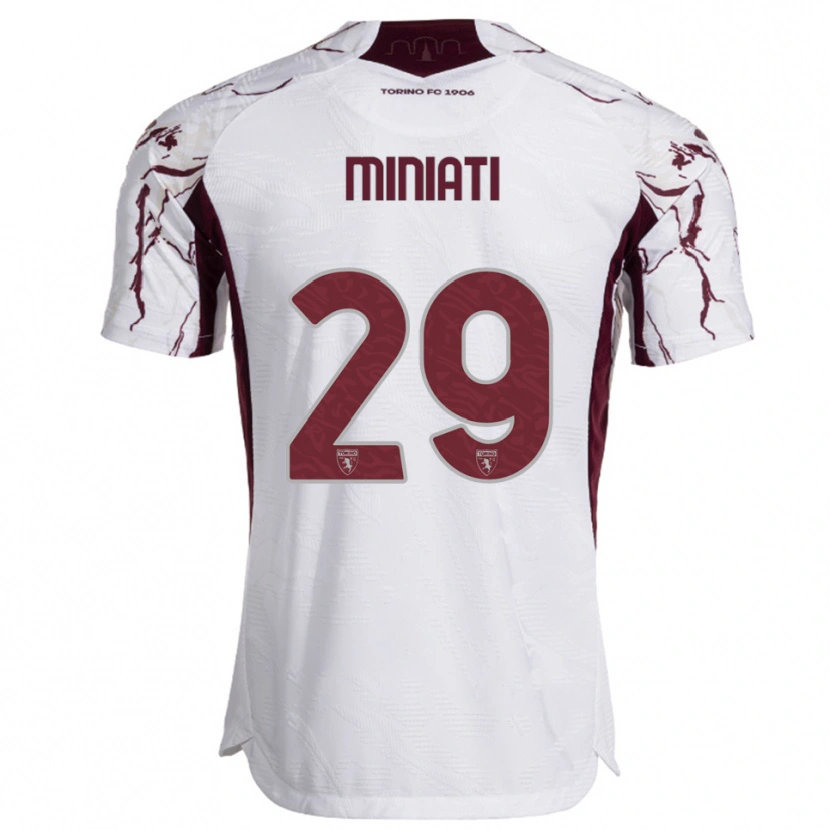 Danxenキッズエリサ・ミニアティ#29ホワイト バーガンディアウェイシャツ2025/26ジャージーユニフォーム