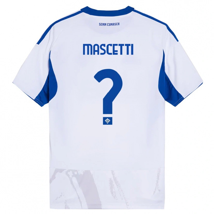 DanxenキッズFrancesco Mascetti#0ホワイト ブルーアウェイシャツ2025/26ジャージーユニフォーム