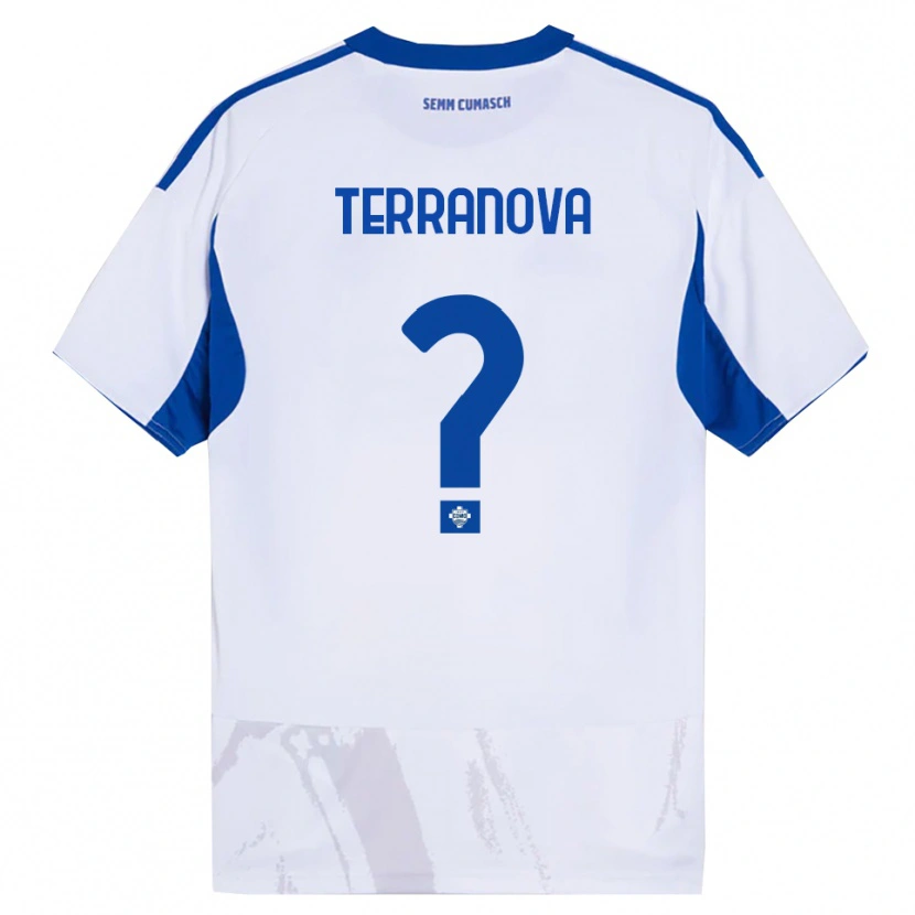 DanxenキッズMattia Terranova#0ホワイト ブルーアウェイシャツ2025/26ジャージーユニフォーム