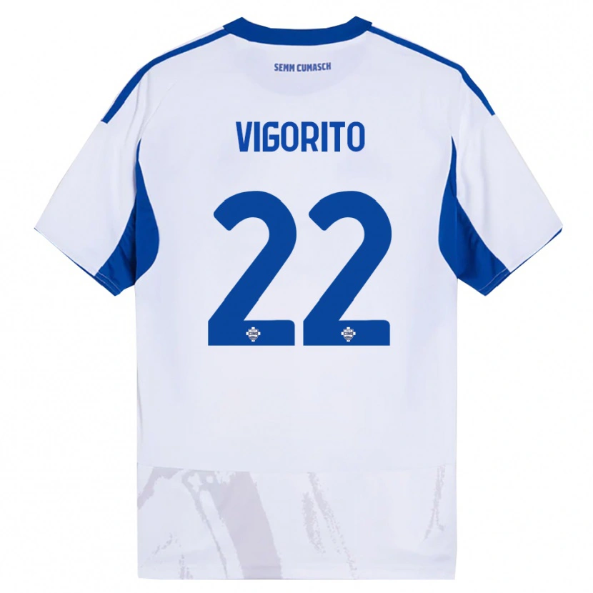 DanxenキッズMauro Vigorito#22ホワイト ブルーアウェイシャツ2025/26ジャージーユニフォーム