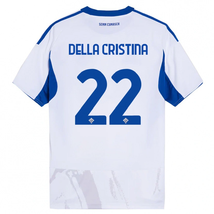 DanxenキッズStefano Della Cristina#22ホワイト ブルーアウェイシャツ2025/26ジャージーユニフォーム