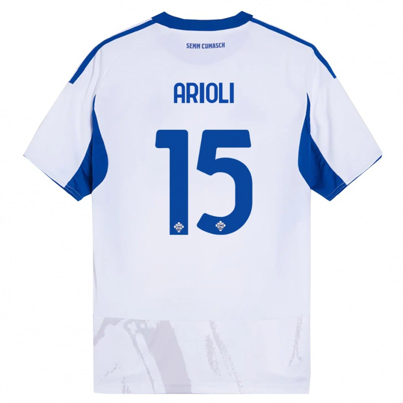 DanxenキッズMattia Arioli#15ホワイト ブルーアウェイシャツ2025/26ジャージーユニフォーム