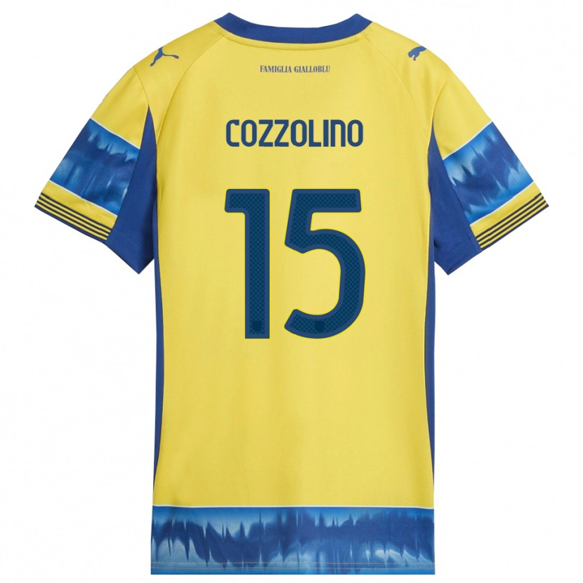 DanxenキッズChristian Cozzolino#15イエロー ブルーアウェイシャツ2025/26ジャージーユニフォーム