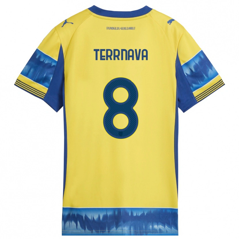 DanxenキッズDren Terrnava#8イエロー ブルーアウェイシャツ2025/26ジャージーユニフォーム