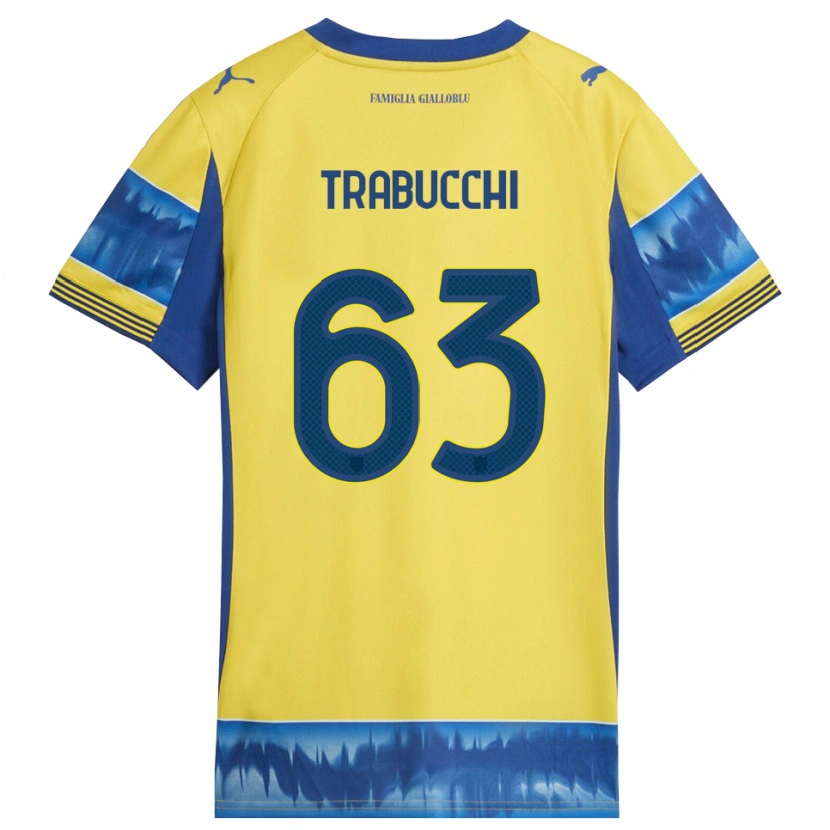 DanxenキッズNicolas Trabucchi#63イエロー ブルーアウェイシャツ2025/26ジャージーユニフォーム